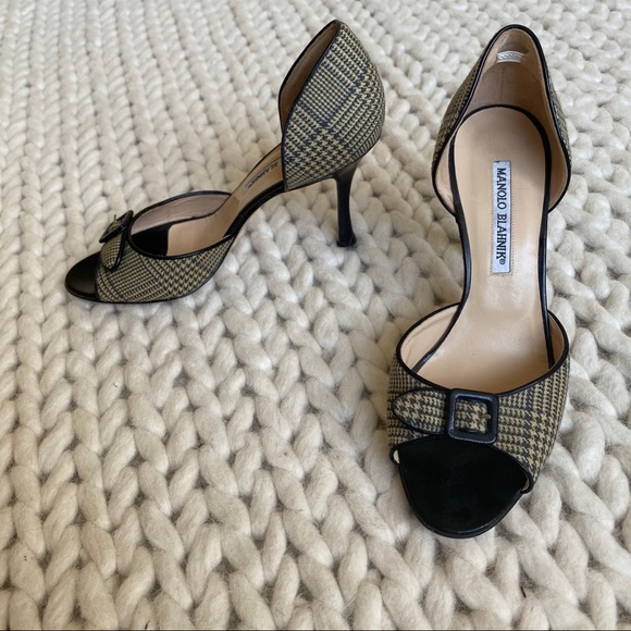 Manolo Blahnik Glen Plaid d’orsay pumps size 38 - Picture 3 of 7